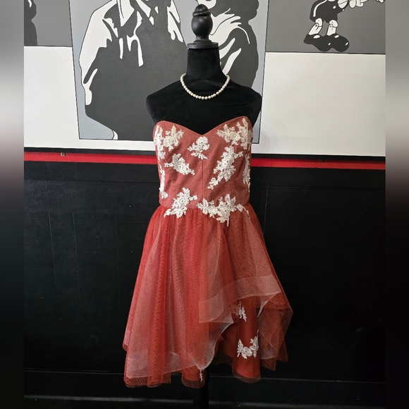 DISCONTINUED Alfred Angelo 519 Cayenne Disney Princess Strapless Cocktail Dress - Picture 1 of 8
